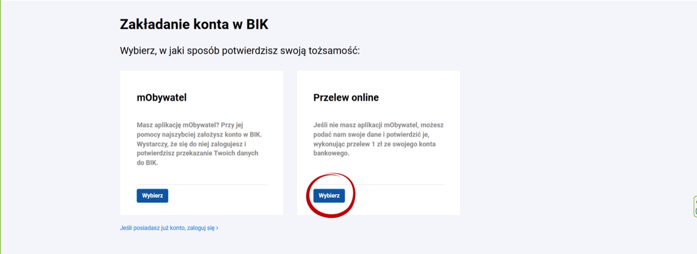 Krok 3: Wybierz sposób potwierdzenia tożsamości